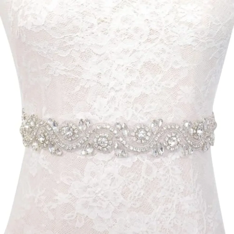Elegant Bridal Rhinestone Sash Dress Belt