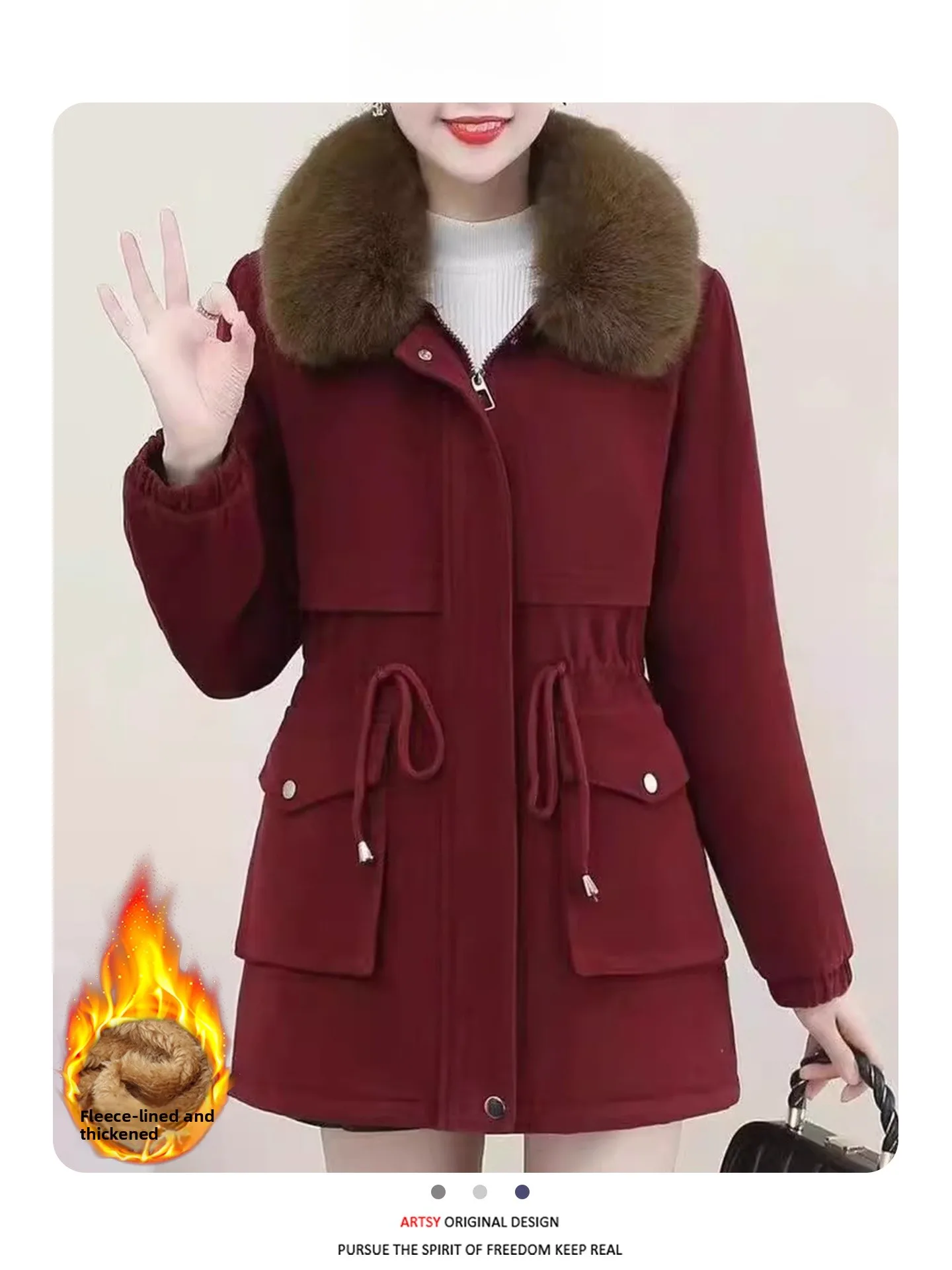

Sli ort down Jaet Women's Faionable Long Sve Cotton Coat Winter New Arrival Commute Korean Sle Zipper Closure