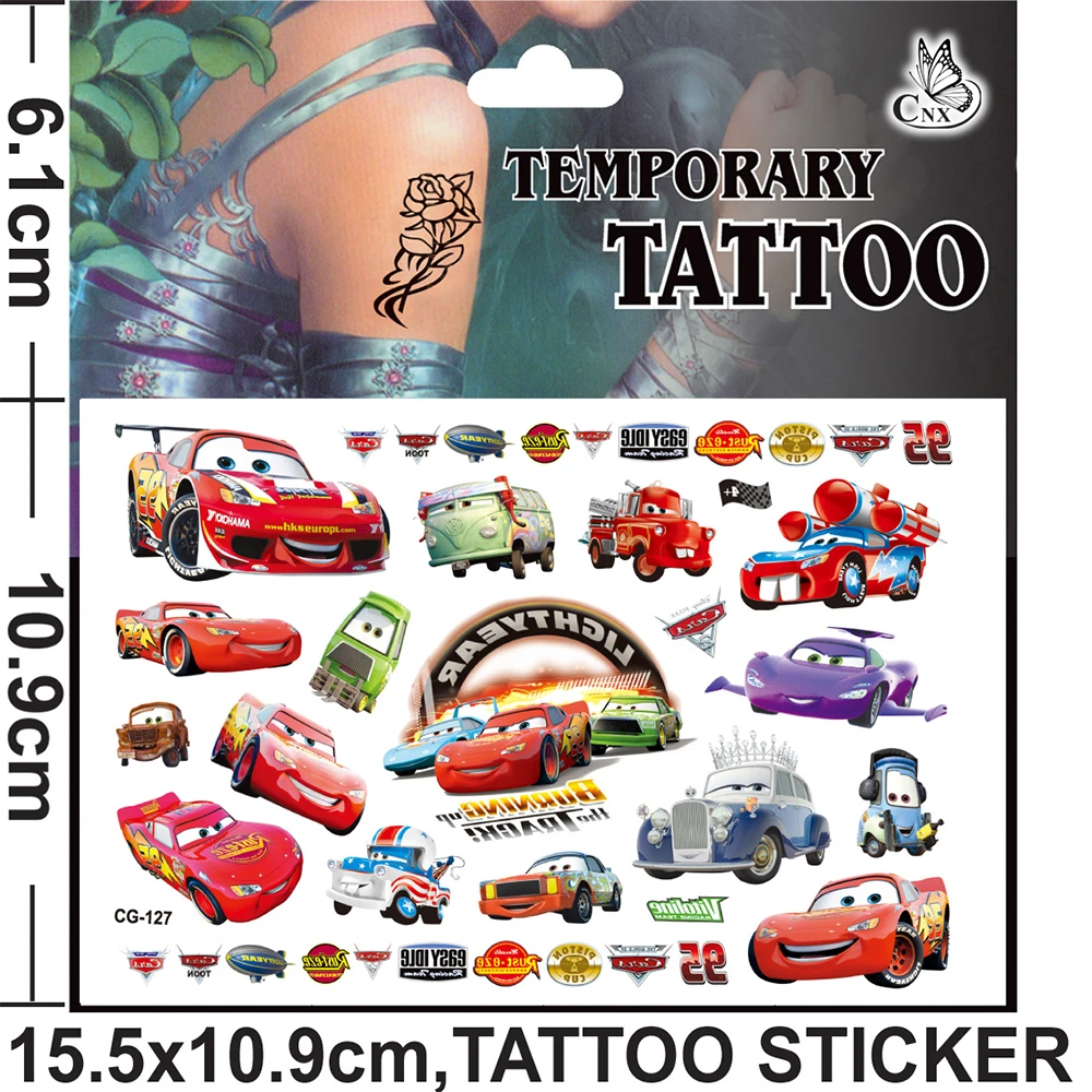 1Pcs Disney Cartoon Anime Cars Boys Child Temporary Tattoo Body Art Tattoo Stickers Cosplay Party Toys For Kids Gifts