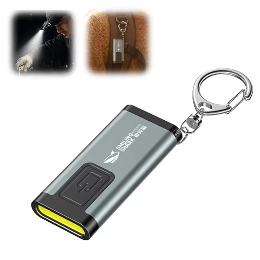 Mini Keychain Light Keychain Flashlight Multi-Mode Lighting Long Range Beam Rechargeable Keychain Light LED Built-In Battery