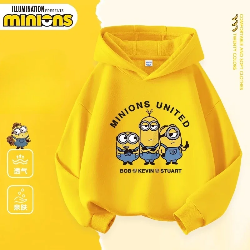 حقير Me-Sudadera con capucha con estampado de Minions para niños y niñas، جيرسي calido غير رسمي دي مودا الفقرة otoño