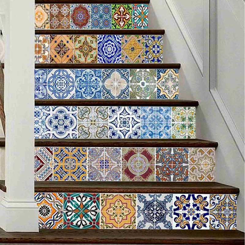 30X Peel And Stick Tile Backsplash Stair Riser Decals DIY Tile Decals Mexican Traditional Talavera