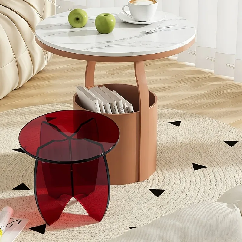 

Round Acrylic Low Stool – Light Luxury Shoe Changing Stool, Small Vanity Stool for Home & Living Room