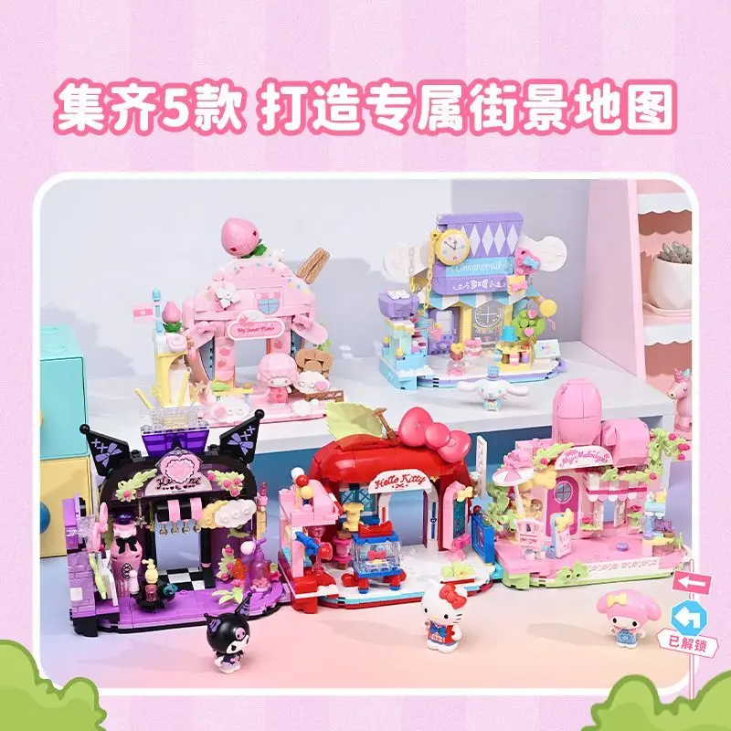 

Keeppley Sanrio Kulomi DIYBuilding Blocks Assembled Anime Figure Toy My Melody Hello Kitty Cartoon Collect Model Toy Kids Gifts
