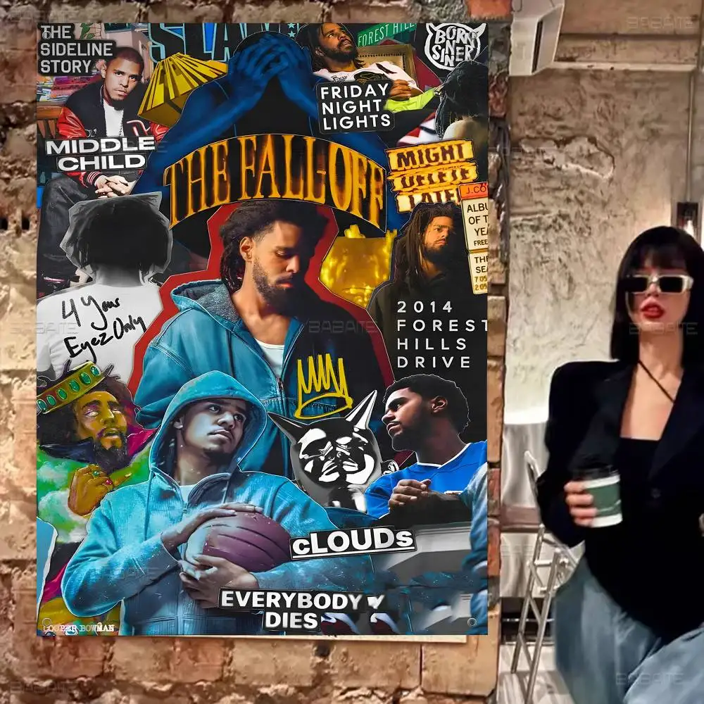 Singer J-J.Cole Music Album Banner Art Printing Japanese Wall Flag Anime Wall Hanging Home Decor