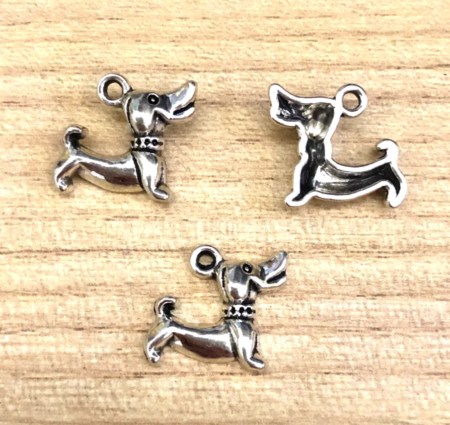 

30 шт. 12 мм милые подвески в виде собаки для ювелирных изделий ручной работы из сплава цинка металла HW3068