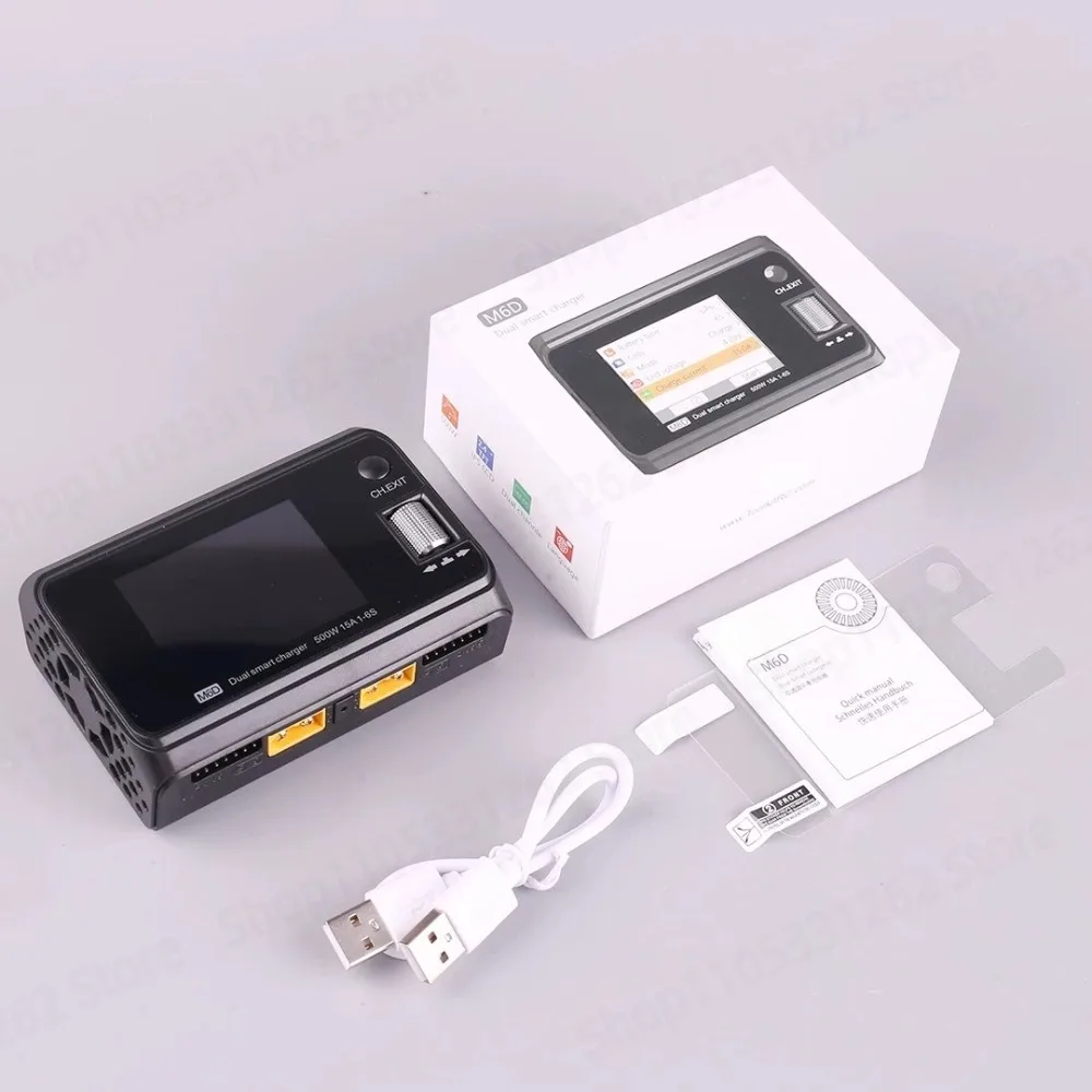 M6D Charger 15A 1-6S Dual-channel Simultaneous Output Model Aircraft Drone Crossing Machine 500W