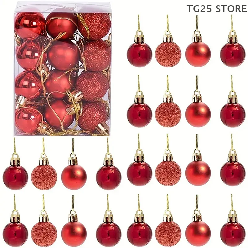 24 قطعة شجرة عيد الميلاد معلقة قلادة عيد الميلاد الكرة الحلي شجرة عيد الميلاد كرات احتفالية لوازم الحفلات زينة عيد الميلاد #3