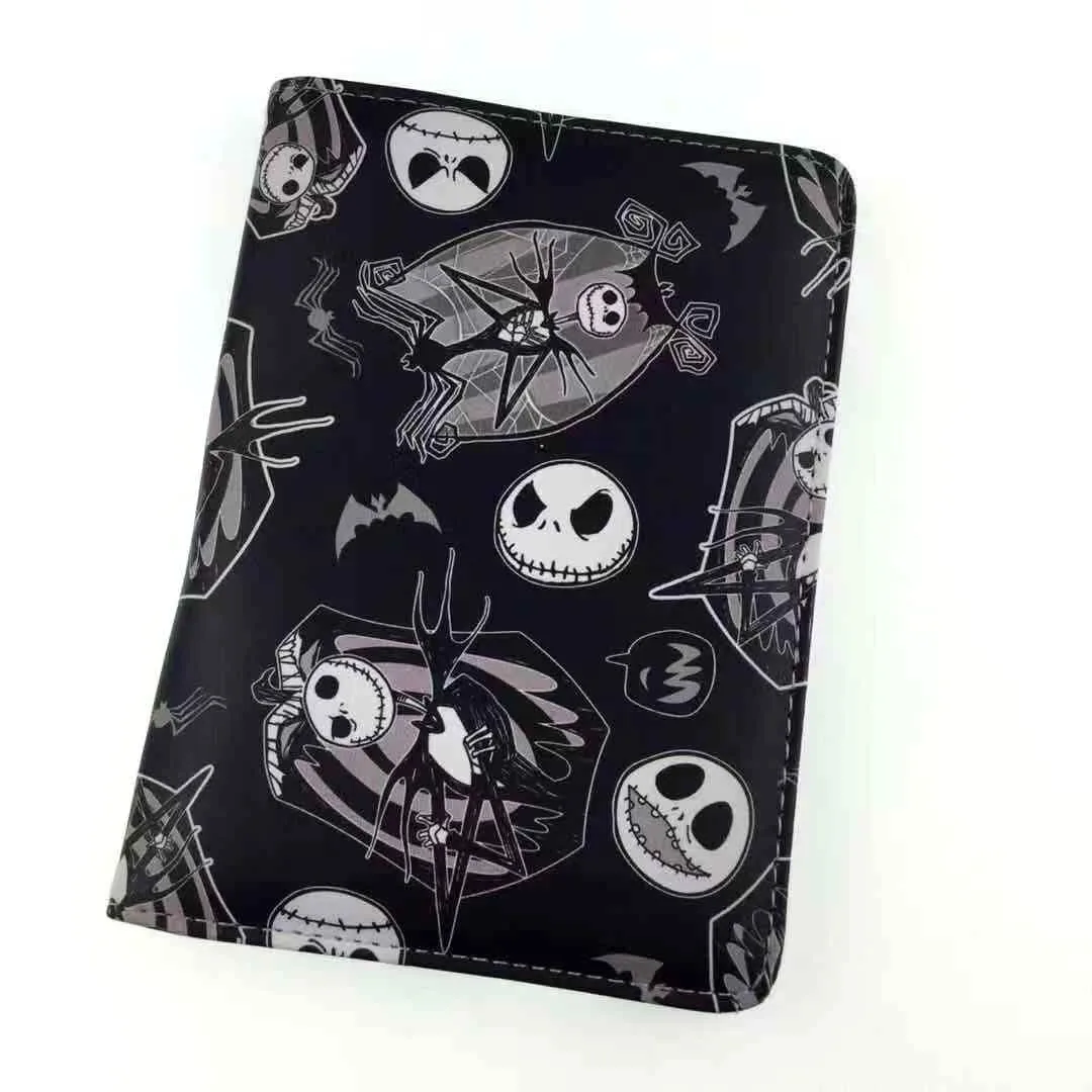 Disney-The Nightmare Before Christmas Titular passaporte para homens e mulheres, capa de couro PU mais grossa, porta-cartão e identificação 80G