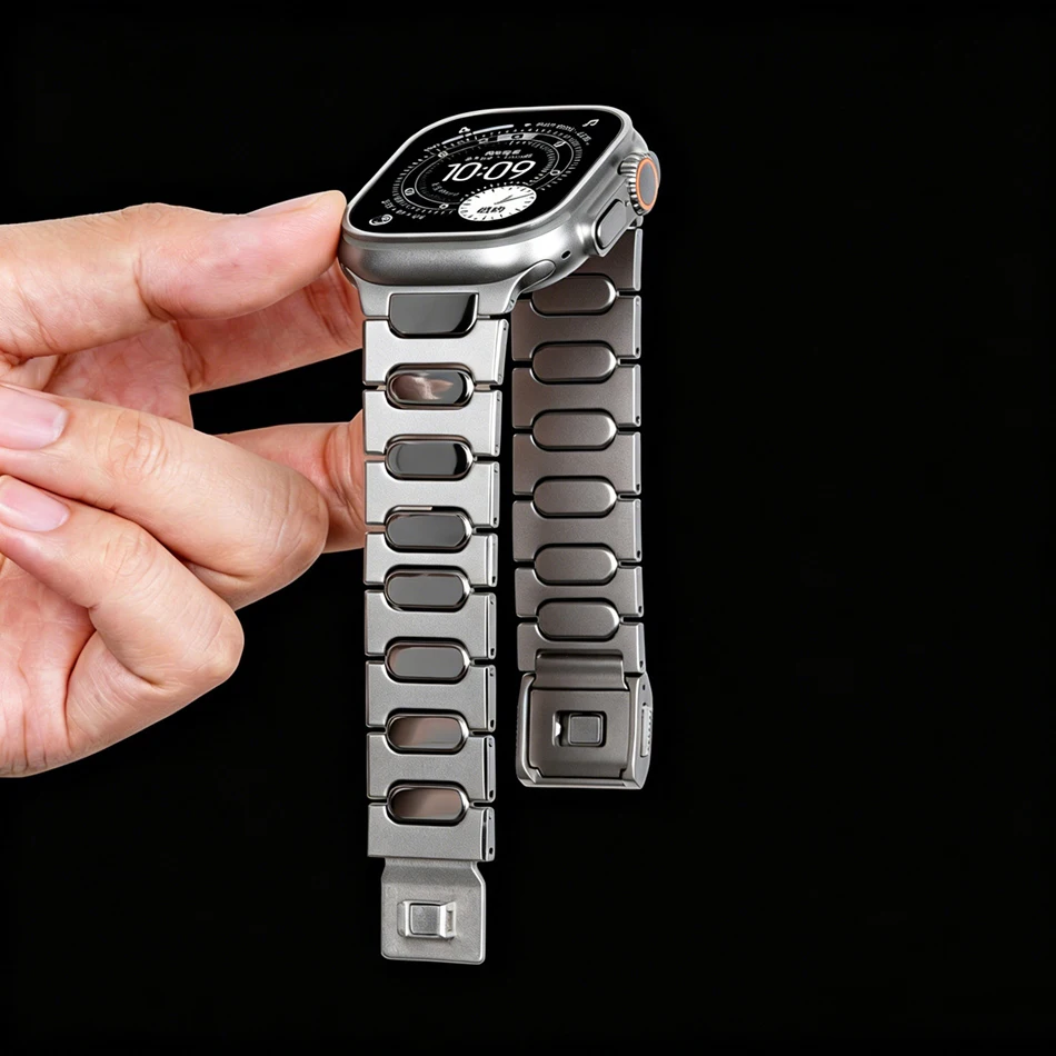 Titan-Uhrenarmband für Apple Watch Series 11/10/9/8/7/6/5/SE/Ultra 3 2 mit Magnetverschluss für iWatch 49/46/45/44/42mm – Detail 14