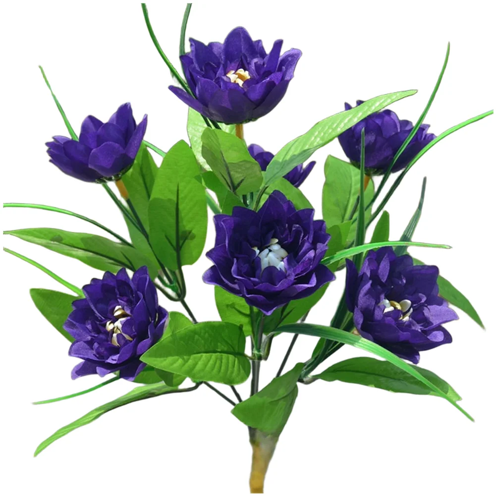 7-Flower Silk Peony Bouquet Crafted for Wedding Ring Bearer Pillow Pairing Nightstand Accent and Remote Work Backgrounds