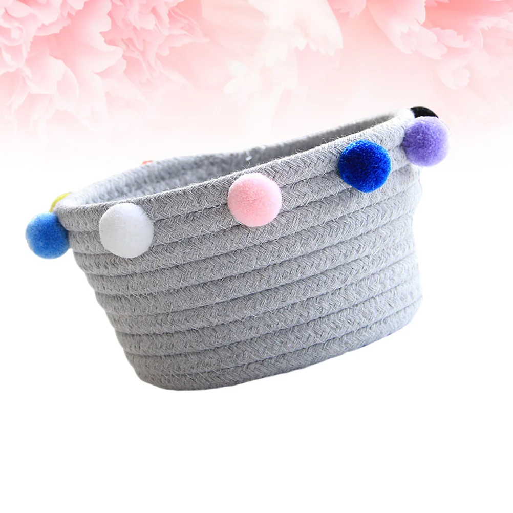 

1pc Cotton Woven Storage Basket Foldable Desktop Organizer For Keys Phone Cosmetics Sundries Nordic Style Home Decor Washable