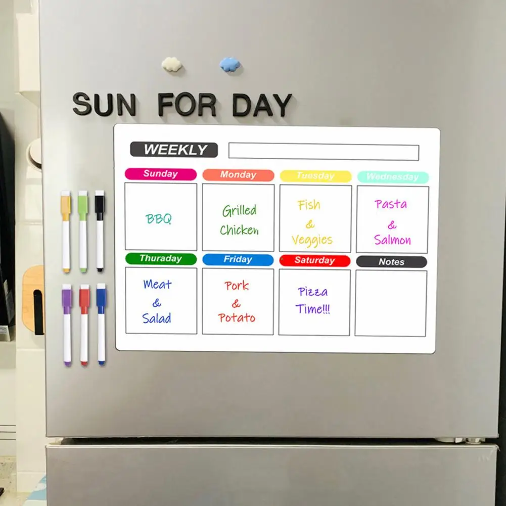 Tablica ogłoszeń magnetyczny do planowania harmonogramu dzieci terminarz tygodniowy zorganizować domową kuchnię z lodówką z możliwością wymazywania