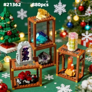 2026-new-880pcs-21362-mineral-collection-gemstone-transparent-particles-holiday-gift-building-blocks-toy-for-boys-and-girls