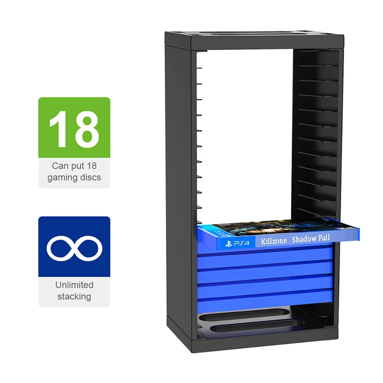 

18pcs CD Storage Disk Tower Universal Game Holder Video Game Organizer for PS4, PS5, Xbox One, Xbox Series X/S, NS Games Disks