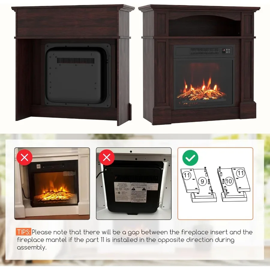 32 مدفأة كهربائية مع حزمة قائمة بذاتها تتميز بصندوق نار خشبي محيطي 18 مدفأة مدفأة مع 3 فلام