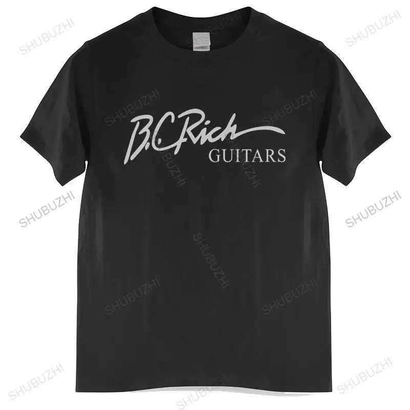 Cotton Tshirt mens summer Tops BC RICH GUITARS Black T-Shirt Cotton Man Brand T-shirt Bigger size