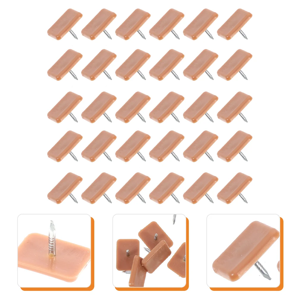 

30 Pcs Furniture Nails Plastic Drawer Guides 17X12CM Wardrobe Chair Glides Light Brown