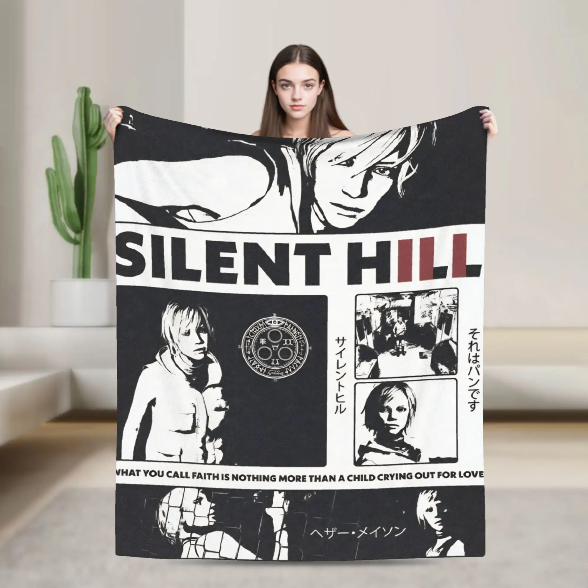 Silent Hill Game  Blanket  Super Warm Aesthetic Plush Throw Blanket For Outdoor Picnic Flannel Bedspread Bed Cover