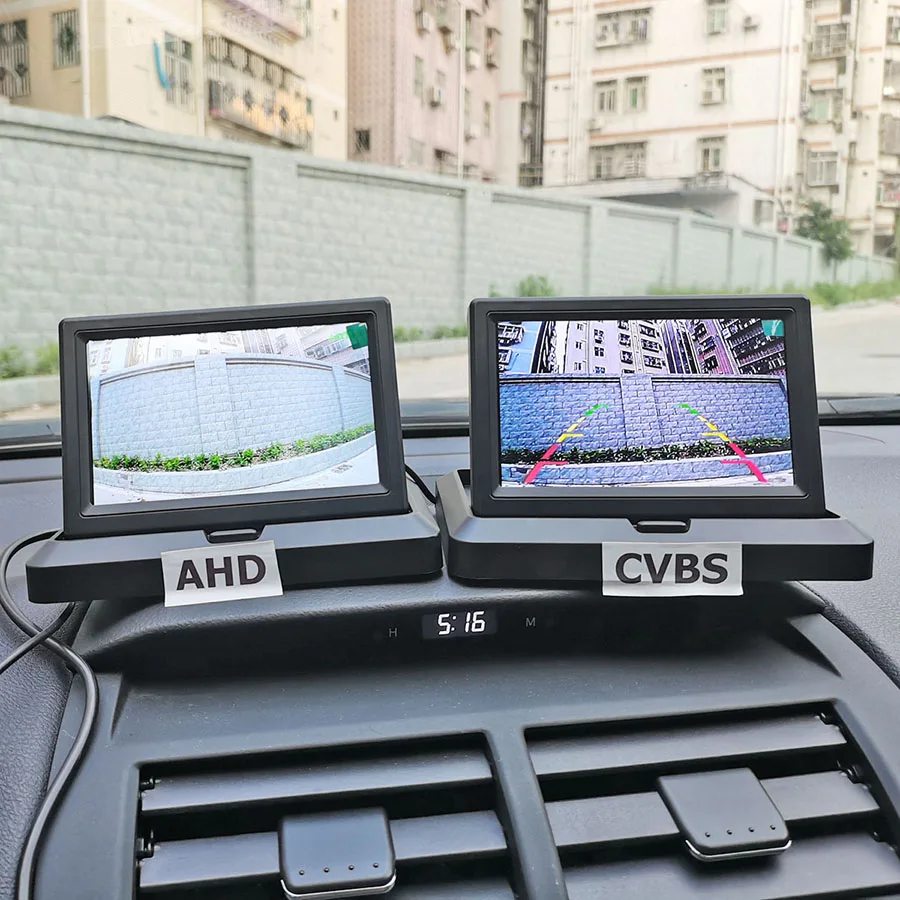 5" AHD IPS Foldabel Car Monitor 720P HD 170 Degree Starlight Night Vision Backup Camera Vehicle Reverse - Image 2