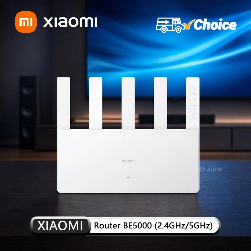 Original XIAOMI Router BE5000 WiFi 7 2.5G 5011Mbps Network Port 512MB Memory 2.4/5GHz Dual Broadband Access Network Security CN