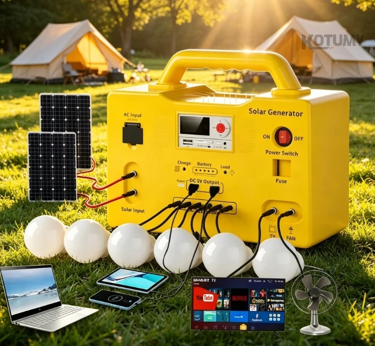 

12V Outdoor Portable Solar Generator Mobile Power Station Solar Energy Storage Power Supply for Household Power Generation Syste