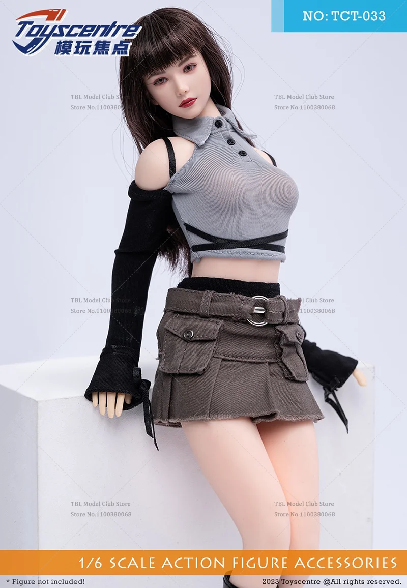 Toyscentre TCT-033 1/6 مقياس الملابس النسائية كول الشارع نمط المحاصيل القمم قبالة الكتف الزي ل 12 بوصة عمل الشكل الجندي #3