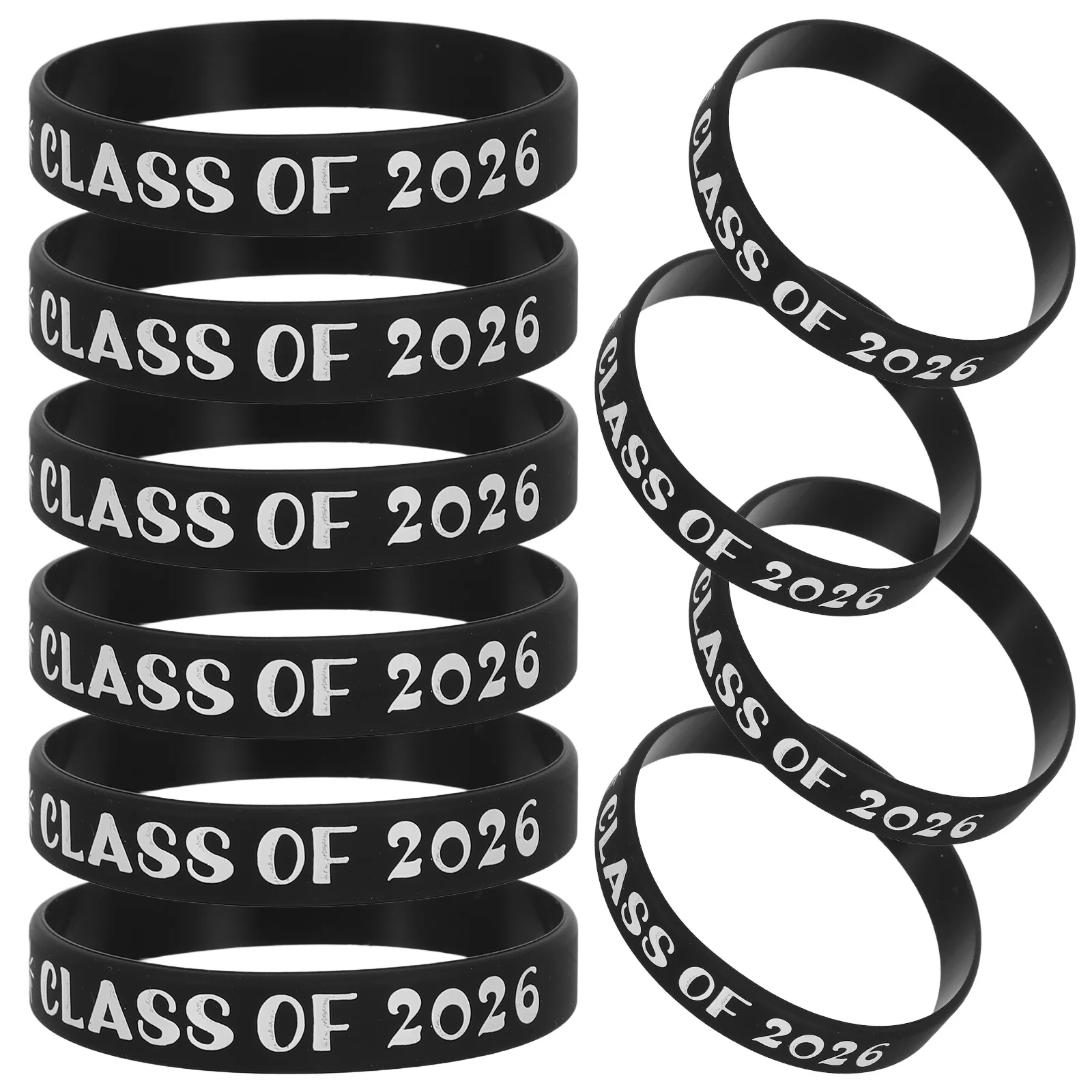 

10Pcs Graduation Season Silicone Wristband Class of 2026 Happy Grad Bracelets Comfortable Party Favors for Senior Celebration