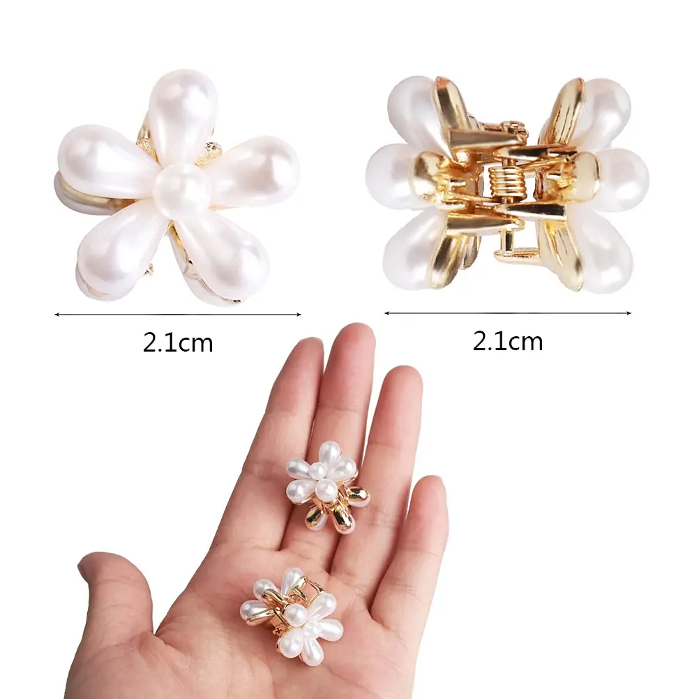 10Pcs Fashion Flower Crystal Pearl Wedding Hair Pins Flower Bridal Hairpins Bridesmaid Hair Clips Hair Accessories Barrettes