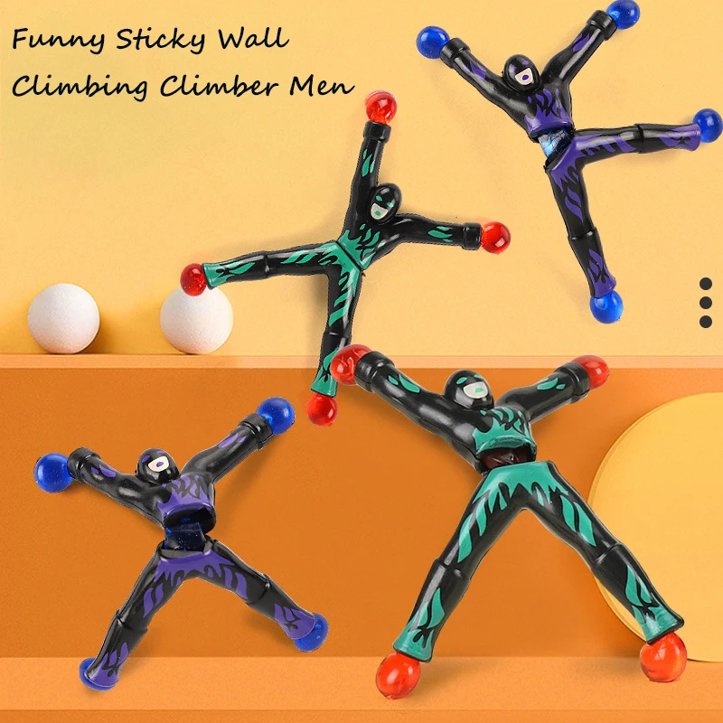 2Pcs Funny Sticky Wall Climbing Climber Men Kids Birthday Party Surprise Gifts Guests Favors Goodie Bag Christmas Pinata Fillers