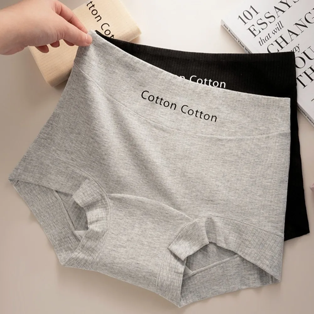 

3 шт. модные удобные простые трусы со средней талией, хлопковое бесшовное нижнее белье с промежностью, трусики, нижнее белье для женщин и девочек