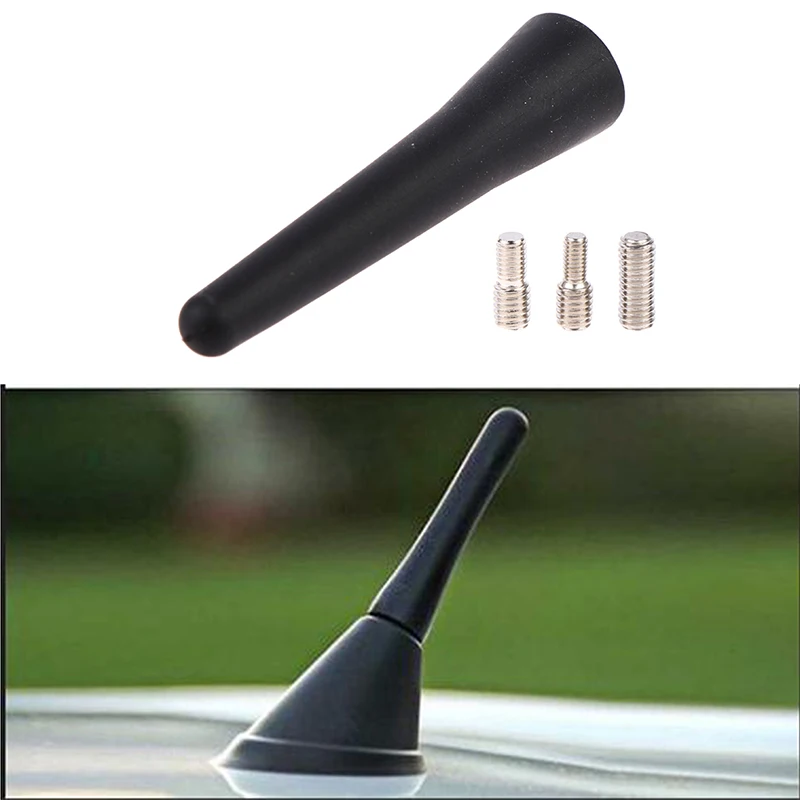 

New Strong Universal Car Radio Roof Mount Antenna 2.5 Inch Short Black with Screws FM/AM Inputs M4 M5 M6Auto Vehicle Accessories