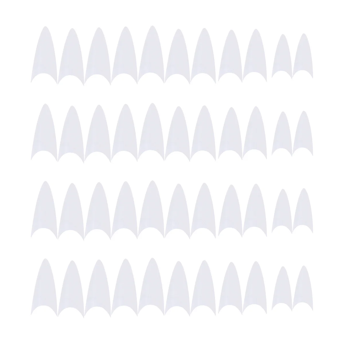 500 قطعة من غطاء الأظافر، أطراف بلاستيكية شفافة لتصميم فن الأظافر، مقاسات مختلفة، سهلة الطلاء والعصا للأظافر الاصطناعية