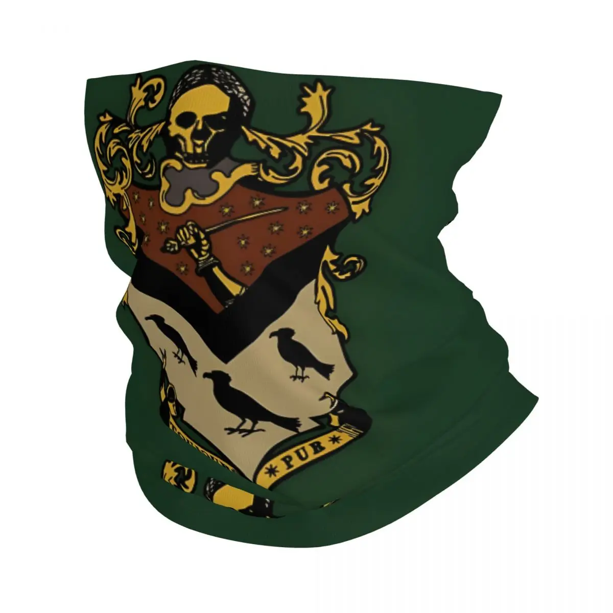 Black Family Crest Scarf Neckerchief Neck Face Mask Polyester