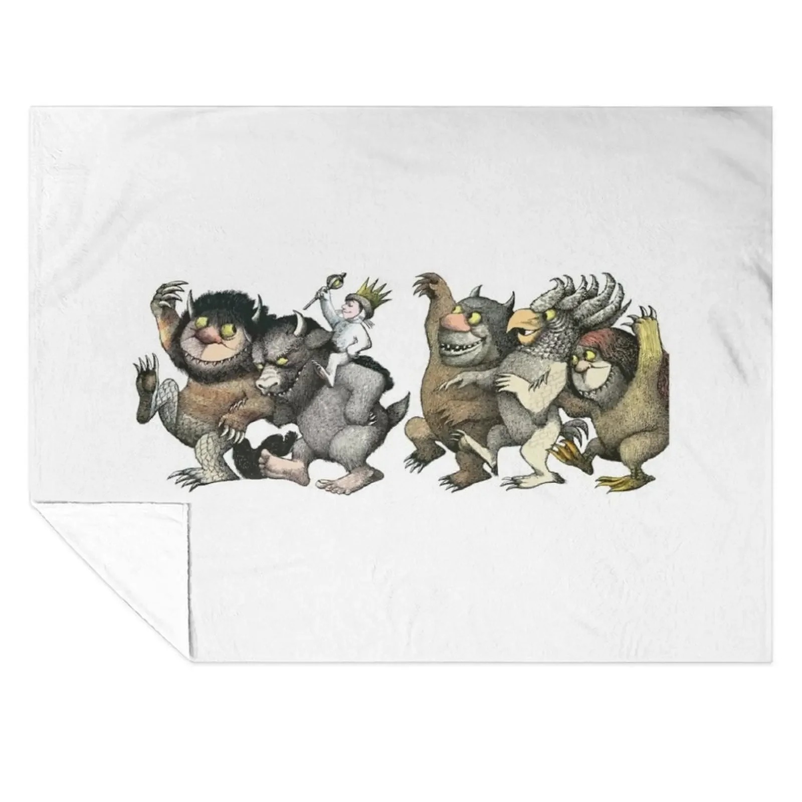 

Wild Things Romp Graphic Throw Blanket Plaid on the sofa Loose for winter Sofas Blankets