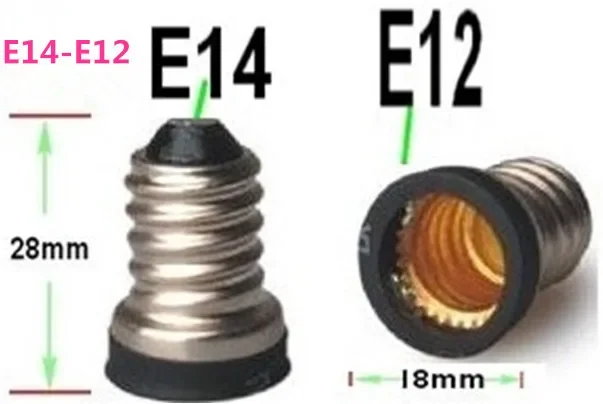 100pcs E14 to E12 adapter Lamp Holder socket converter E14-E12 bulb base edison socket lamp base Free Shipping