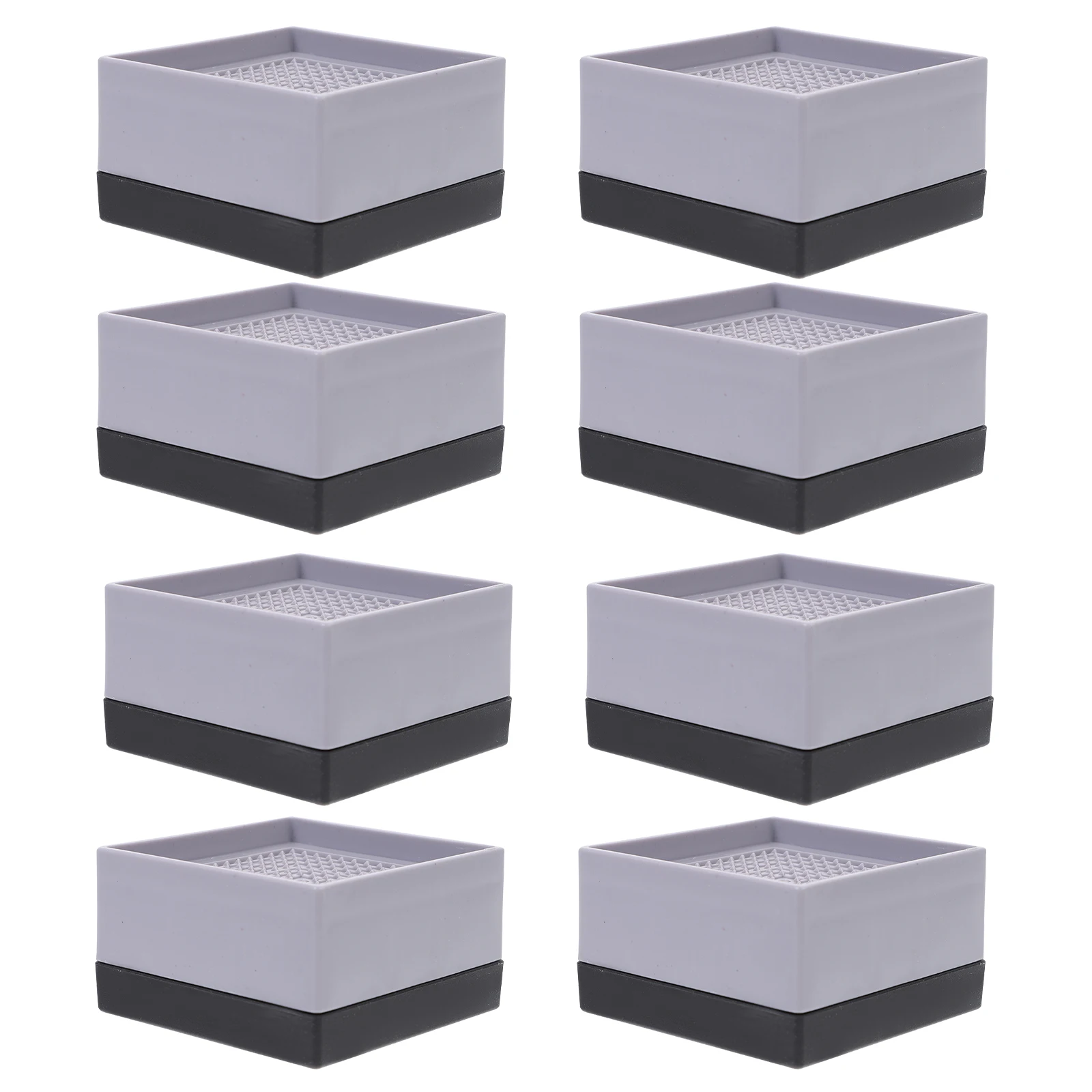 

8 Pcs Furniture Risers Heavy Duty Plastic Bed Lifts Booster Pad Heightening Padding Block Chair Grey Foot Storage Dorm