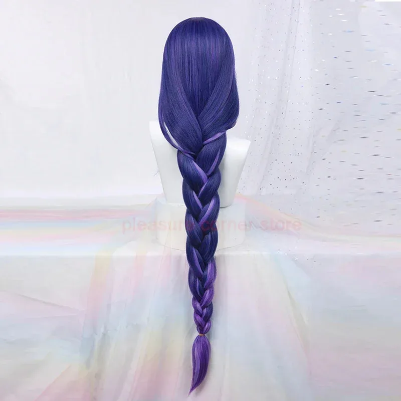 Game Anime Genshin Impact Raiden Shogun Cosplay Wig Pre Styled Long Heat Resistant Synthetic Purple Color Baal Beelzebul Wigs