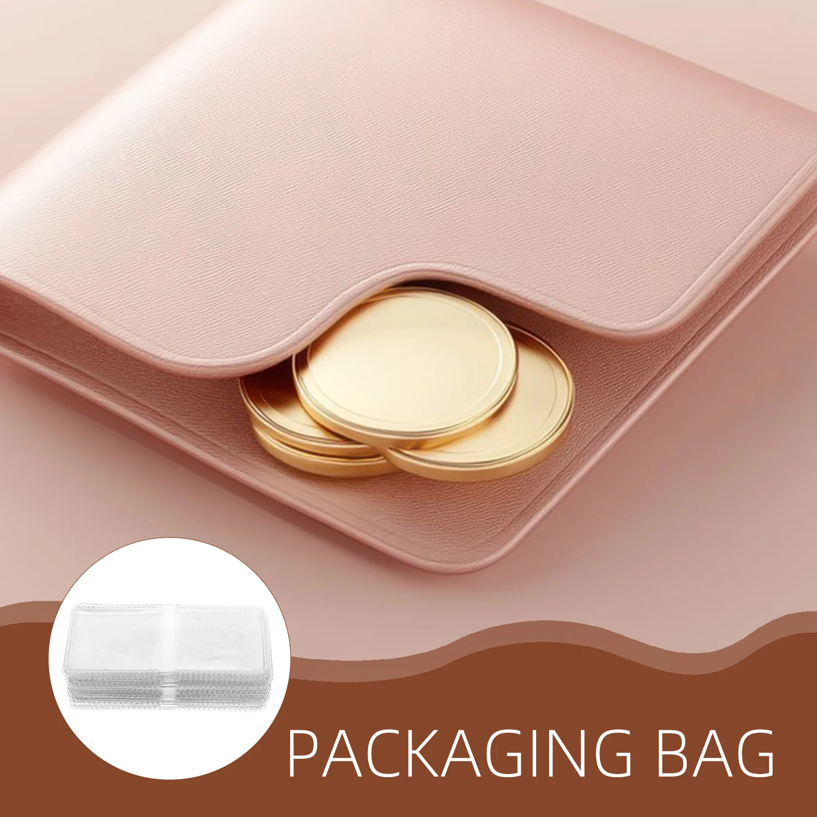 50Pcs Coin Storage Pouch Clear - Double-Sided PVC Coin Holder for Easy Access Viewing and Space Saving Arrangement