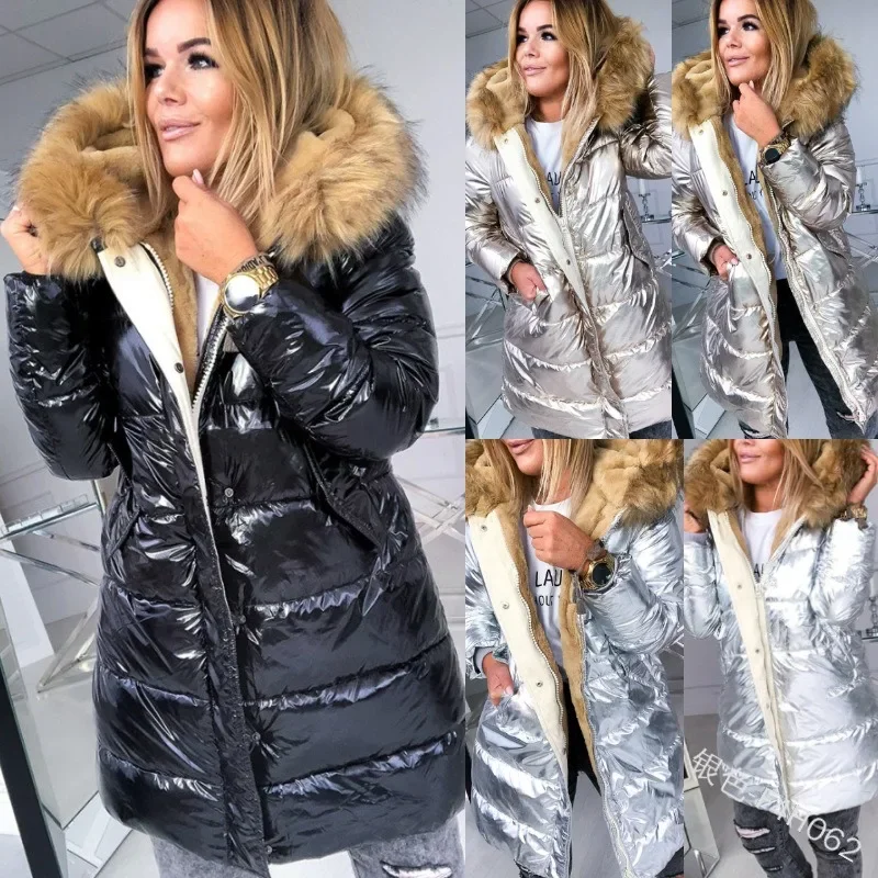 Winter Clothes Women  Puffer Jacket Women Faux Fur Collar 2024 Thick Slim Coat