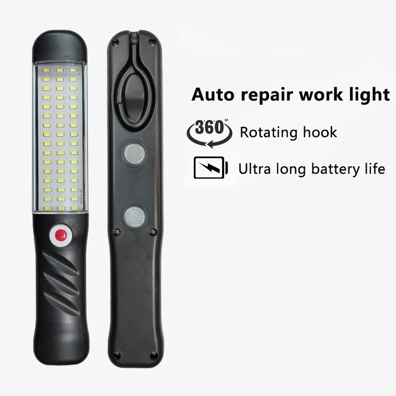 Portable Magnetic Auto Repair Work Light USB Rechargeable LED Flashlight With Magnet Hook For Car Repair Fishing Emergencies