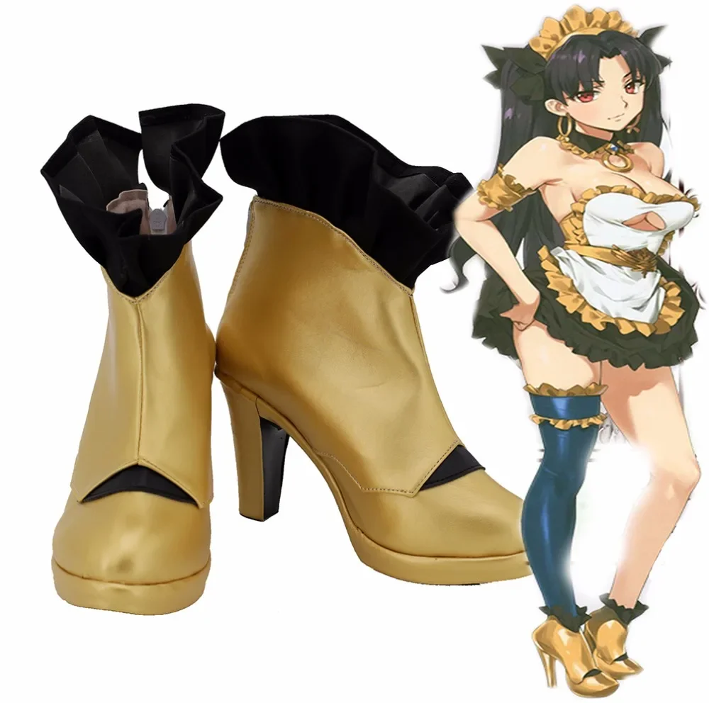 

FGO Fate Grand Order Ishtar Cosplay Boots High Heel Golden Boots Custom Made Any Size