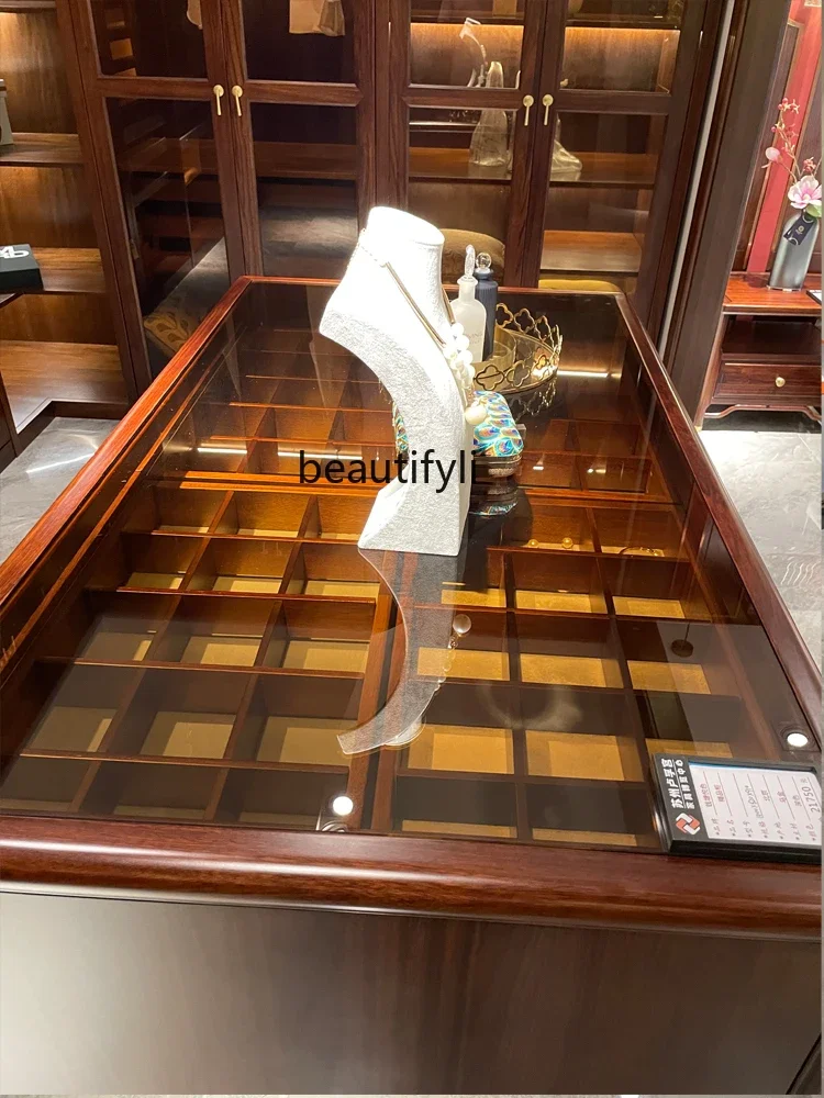 New Chinese Style Coat Room Middle Island Table Display Cabinet Household Double-Sided Storage Guide Table