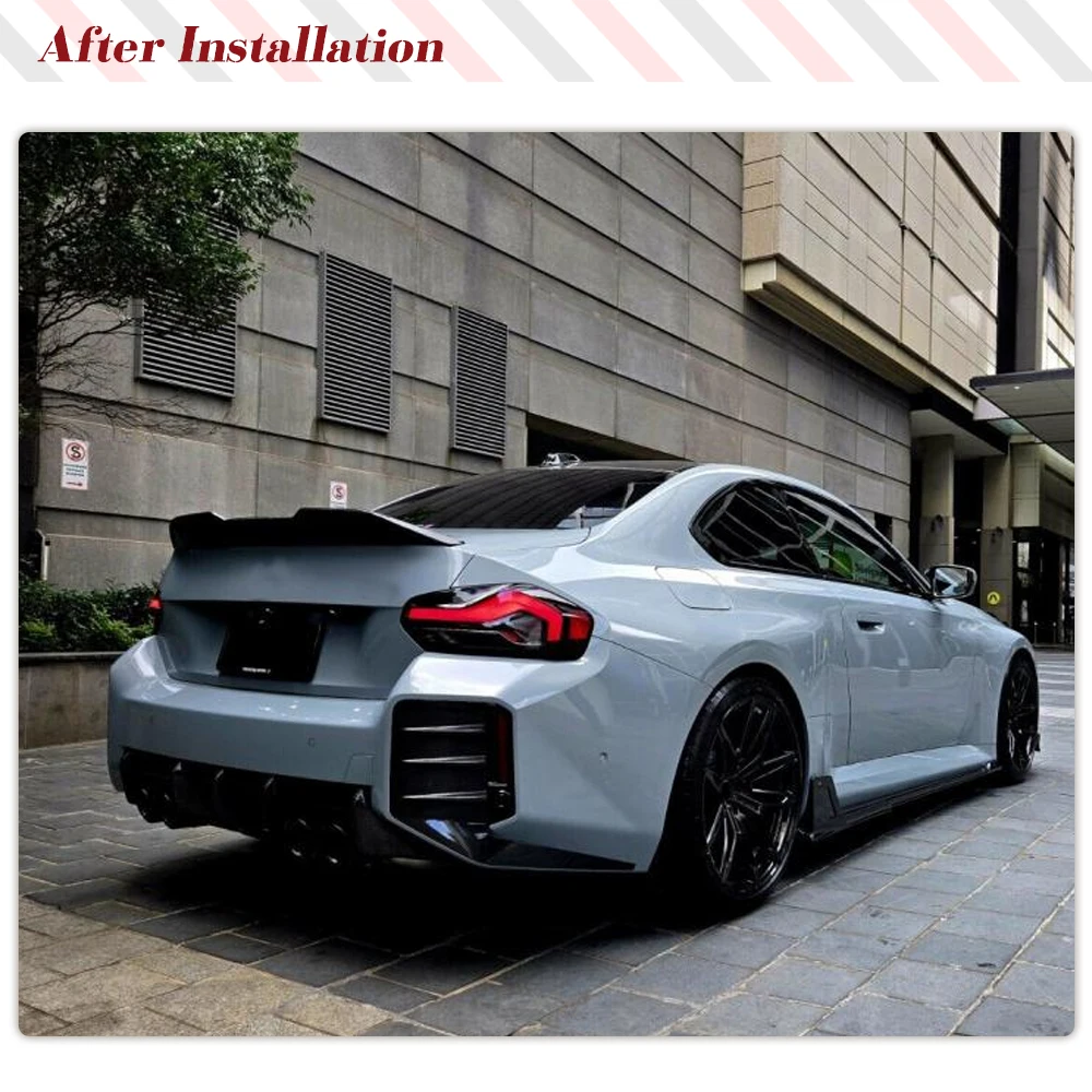 Real Carbon Fiber Car Rear Bumper Canards Spliters For BWM 2 Series G87 M2 Coupe 2022UP Car Rear Bumper Canards Side Vent Trims