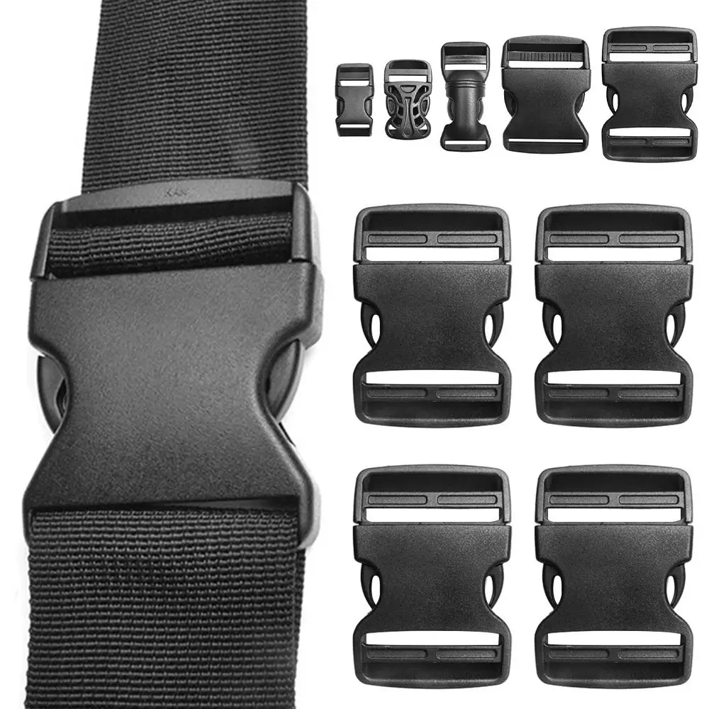 2pcs Plastic Black Curved Buckle Lock for Paracord Bracelet Side Release Buckles Bracelet Woven Buckle Backpack Adjustable