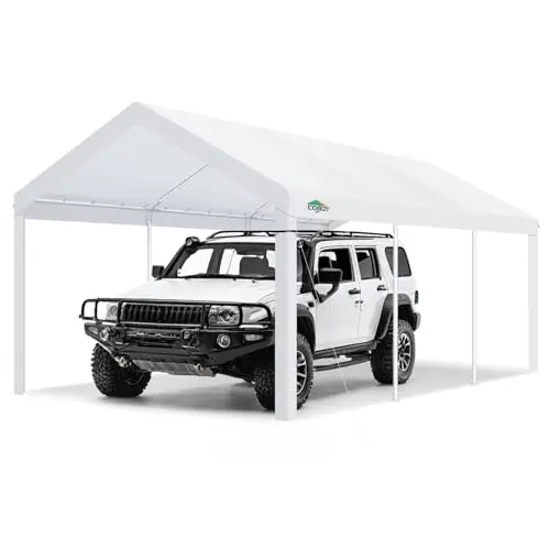 Carport Canopy 12x20 Heavy Duty Car Tent Garage, Galvanized Frame Car Canopy Outdoor Shelter Waterproof & UV Protected