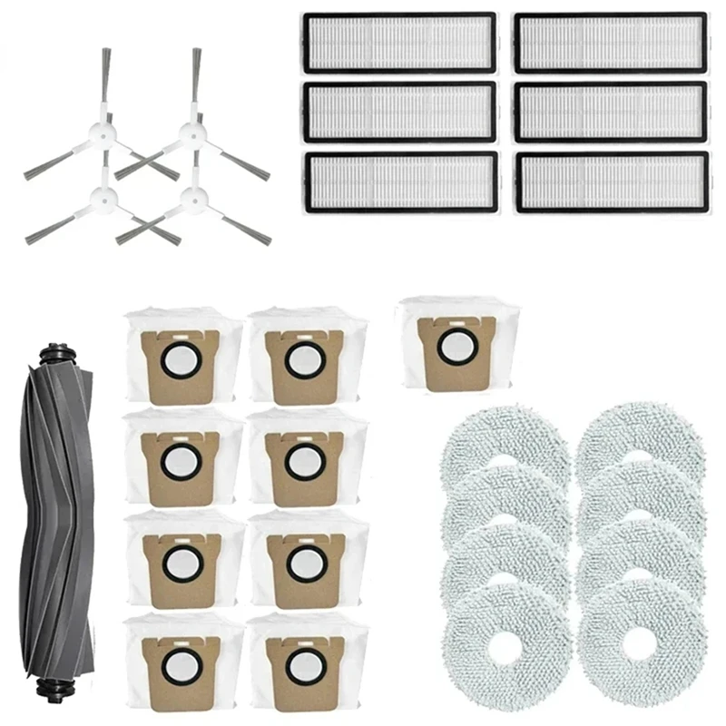 Für dreame bot l10s pro l10s ultra roboter staubsauger zubehör, seiten bürste, filter, mopp lappen, staubbeutel