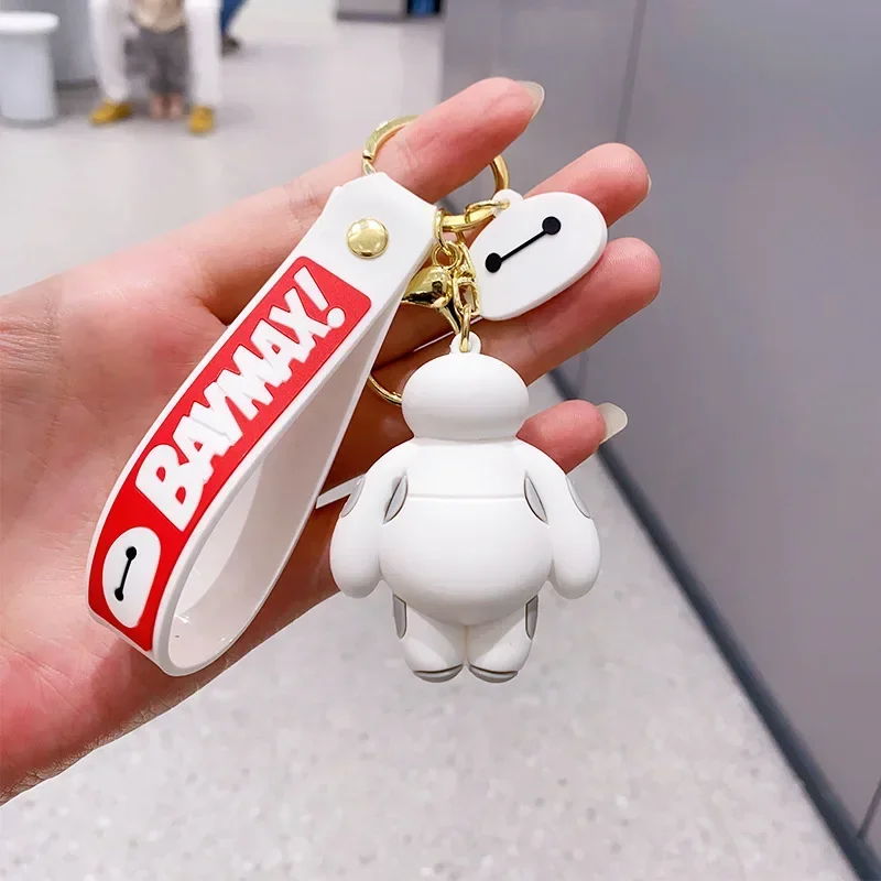ديزني بيج هيرو 6 Baymax المفاتيح أنيمي الشكل على ظهره الديكور سحر عروسة كارتون نموذج قلادة لعب الأطفال الهدايا