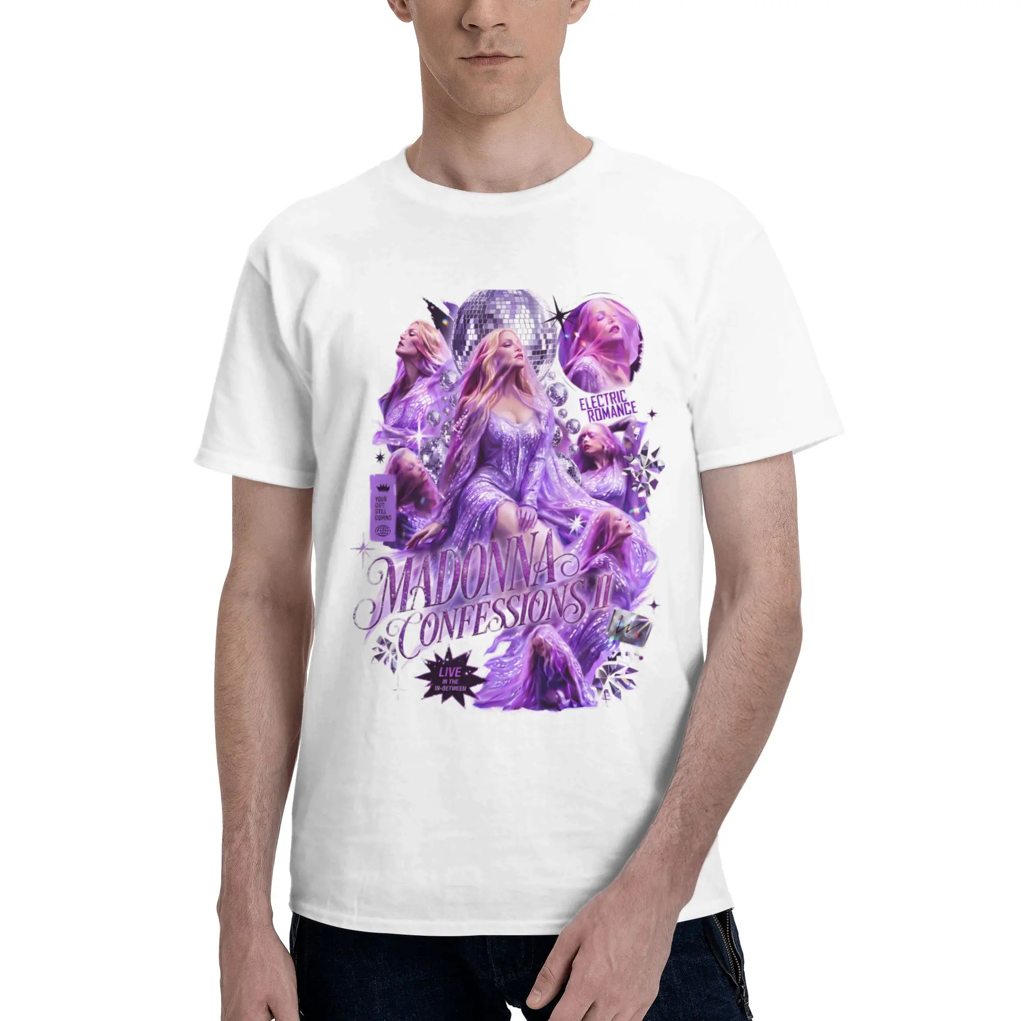 Madonnas CONFESSIONS II Tour 2026  Tee Shirt for Men Women Graphic Printed T Shirts  Cotton Clothing