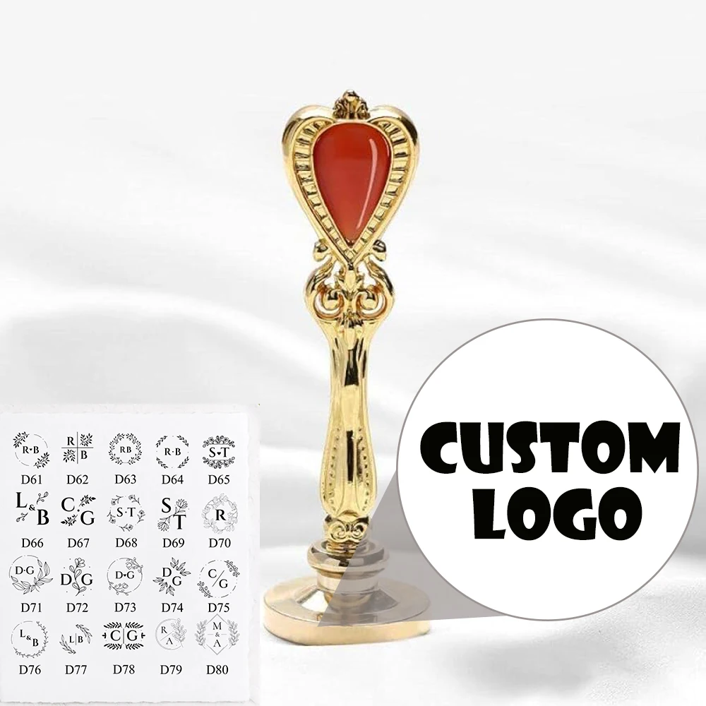 

2.5/3/4cm Wax Seal Stamp Custom Initial Letter Personalized Wreath Logo Design Seal for Diy Wedding Envelope Gift Card Decor